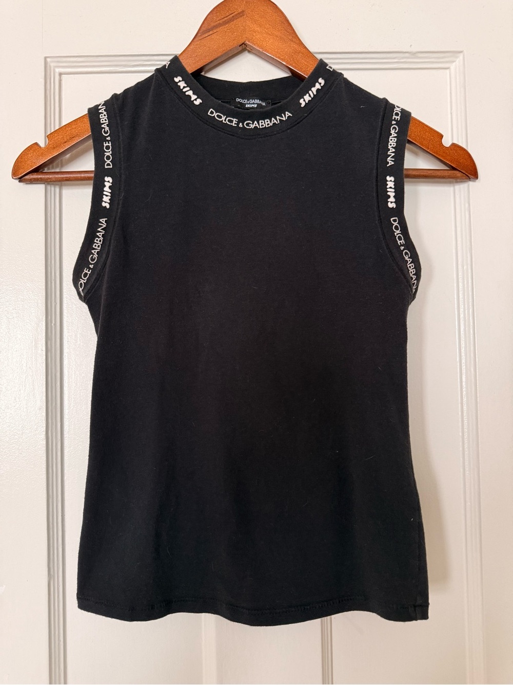 Dolce & Gabbana x Skims • Black Logo-Trim Sleeveless Top